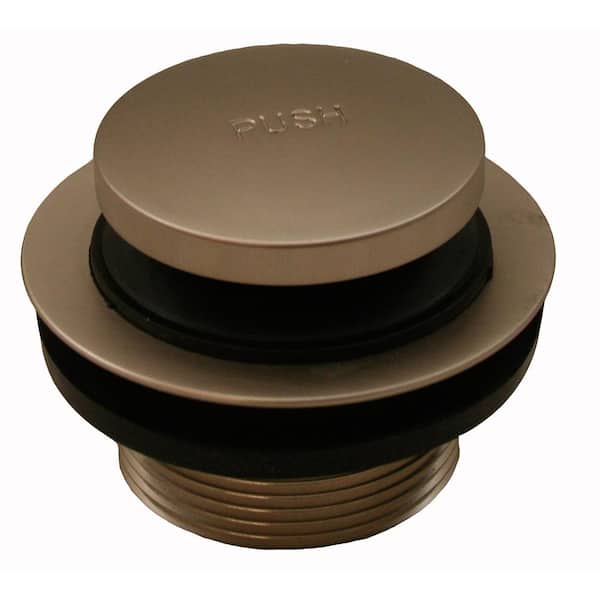 JONES STEPHENS 1-1/2 in. Toe Touch Bath Tub Drain with 1-7/8 in. O.D. Coarse Threads, Brushed Nickel