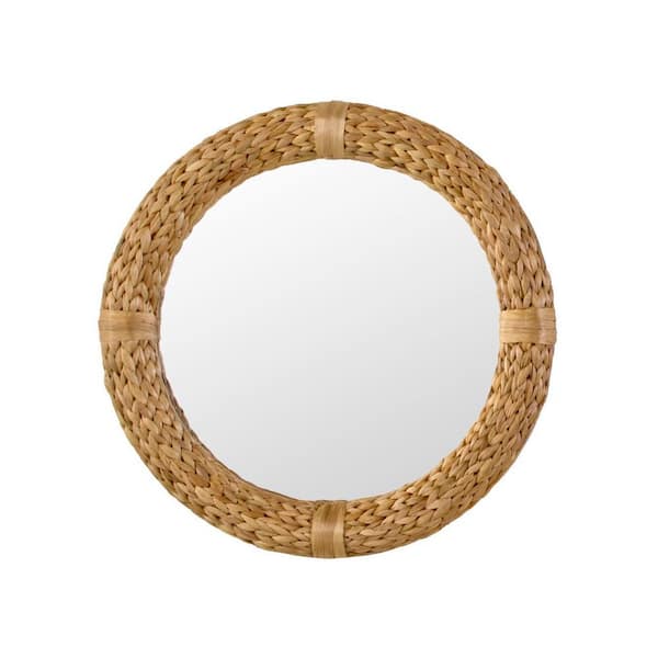 Round Water Hyacinth Framed Mirror (24 in. W x 24 in. H)