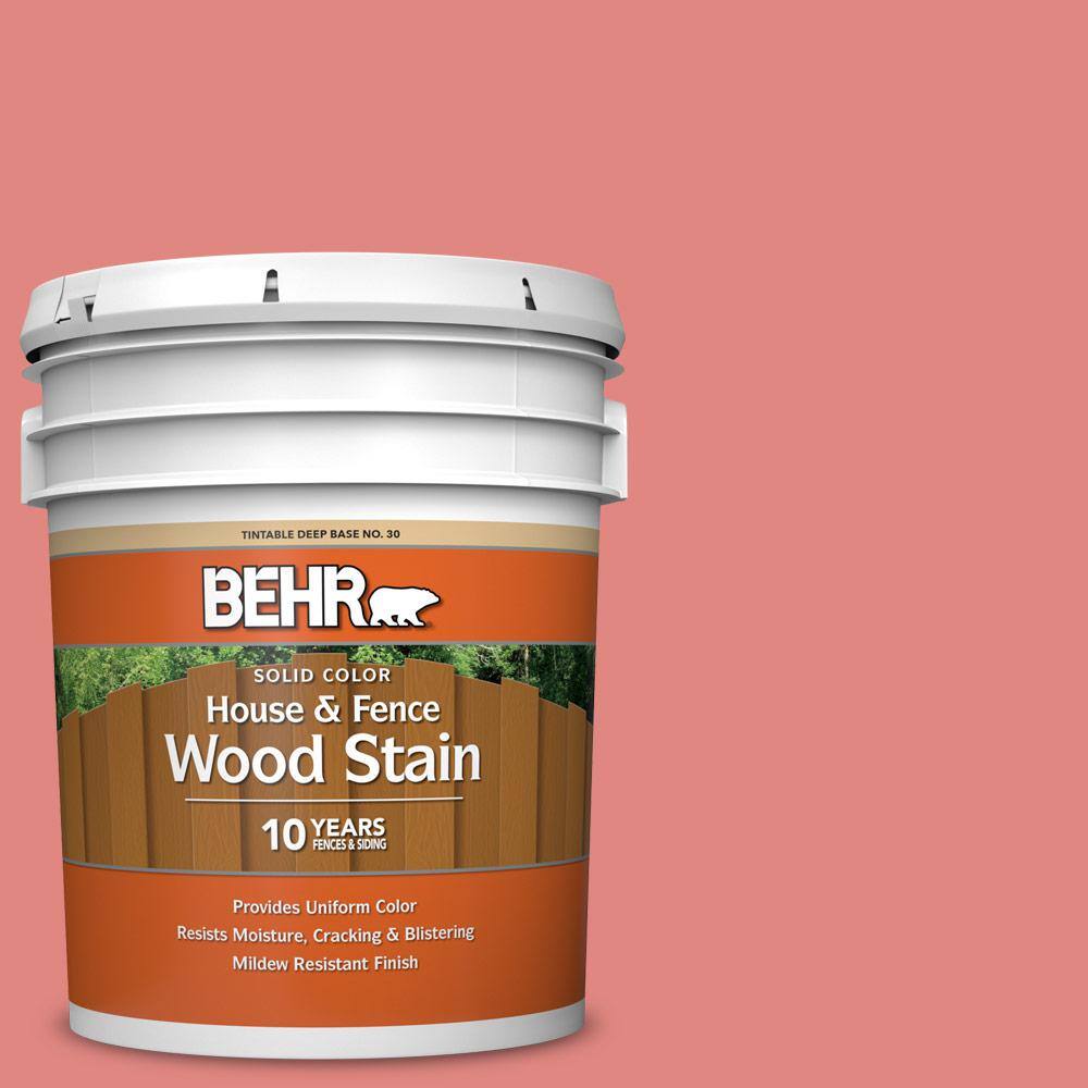 BEHR 5 gal. #PPU1-04A Watermelon Punch Solid Color House and Fence Exterior  Wood Stain 03005 - The Home Depot
