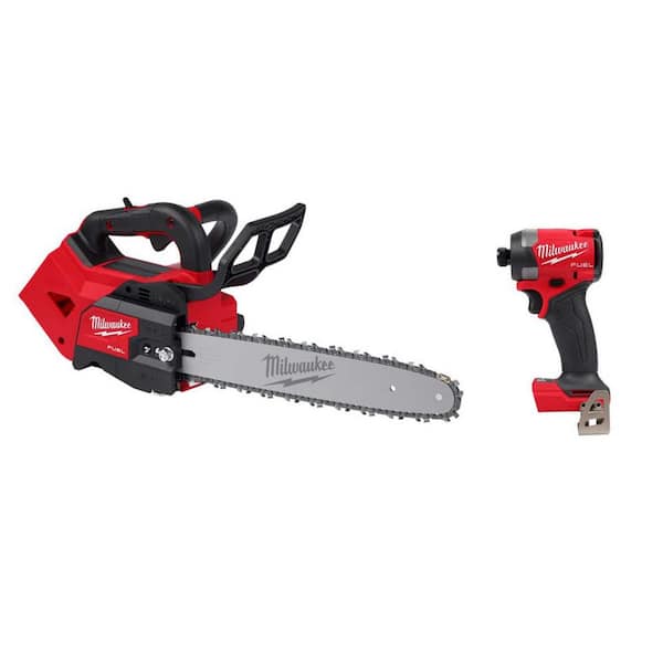 M18 FUEL 14 in. 18V Brushless Cordless Battery Powered Top Handle Chainsaw w/ M18 FUEL 1/4 in. Hex Impact Driver