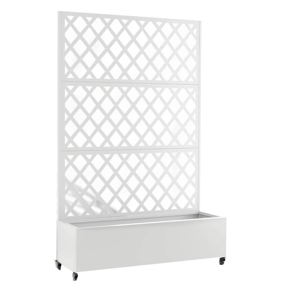 47 in. x 16 in. x 71 in. White Metal Raised Garden Planter Box with Trellis-Rust-Proof for Cucumbers & Climbing Plants price history on PriceWatchPro