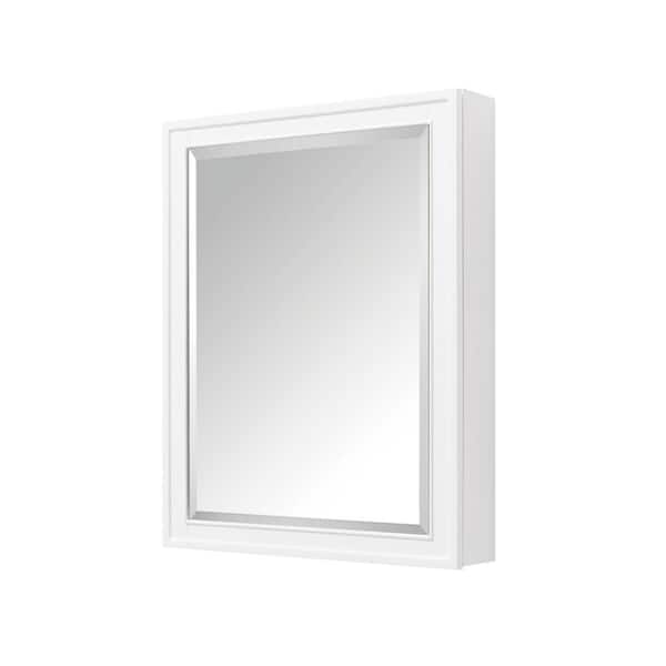 Madison 36 in. W x 32 in. H Single Framed Mirror in White Madison 36 in. W x 32 in. H Single Framed Mirror in White