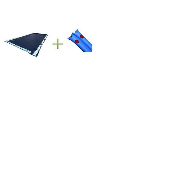 SWIMLINE 25 ft. x 45 ft. Rectangular Dark Blue In-Ground Pool Winter Cover with 10 ft. Water Tubes