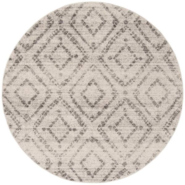 SAFAVIEH Adirondack Light Gray/Gray 6 ft. x 6 ft. Round Geometric Area
