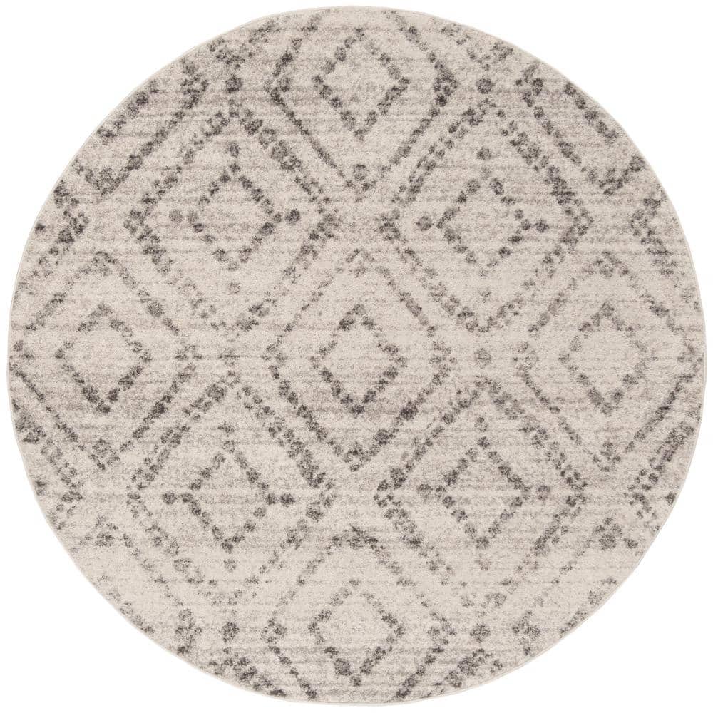 Adirondack Light Gray/Gray 8 ft. x 8 ft. Round Geometric Area Rug price history on PriceWatchPro