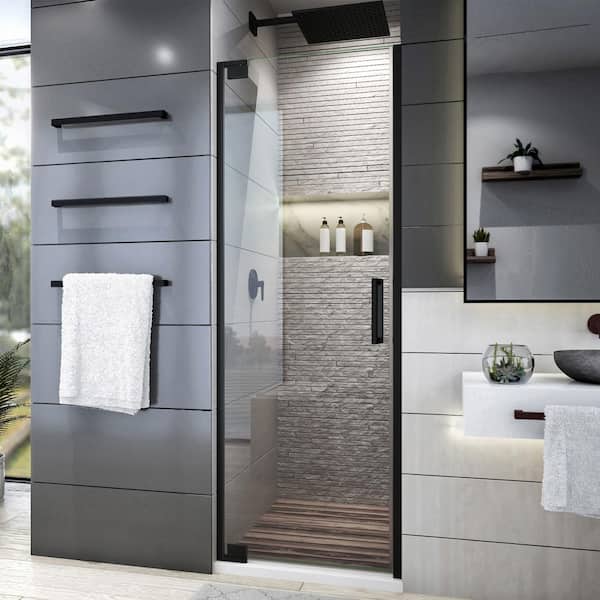 DreamLine Elegance Plus 34-34 1/2 in. W x 72 in. H Frameless Pivot Shower Door in Matte Black