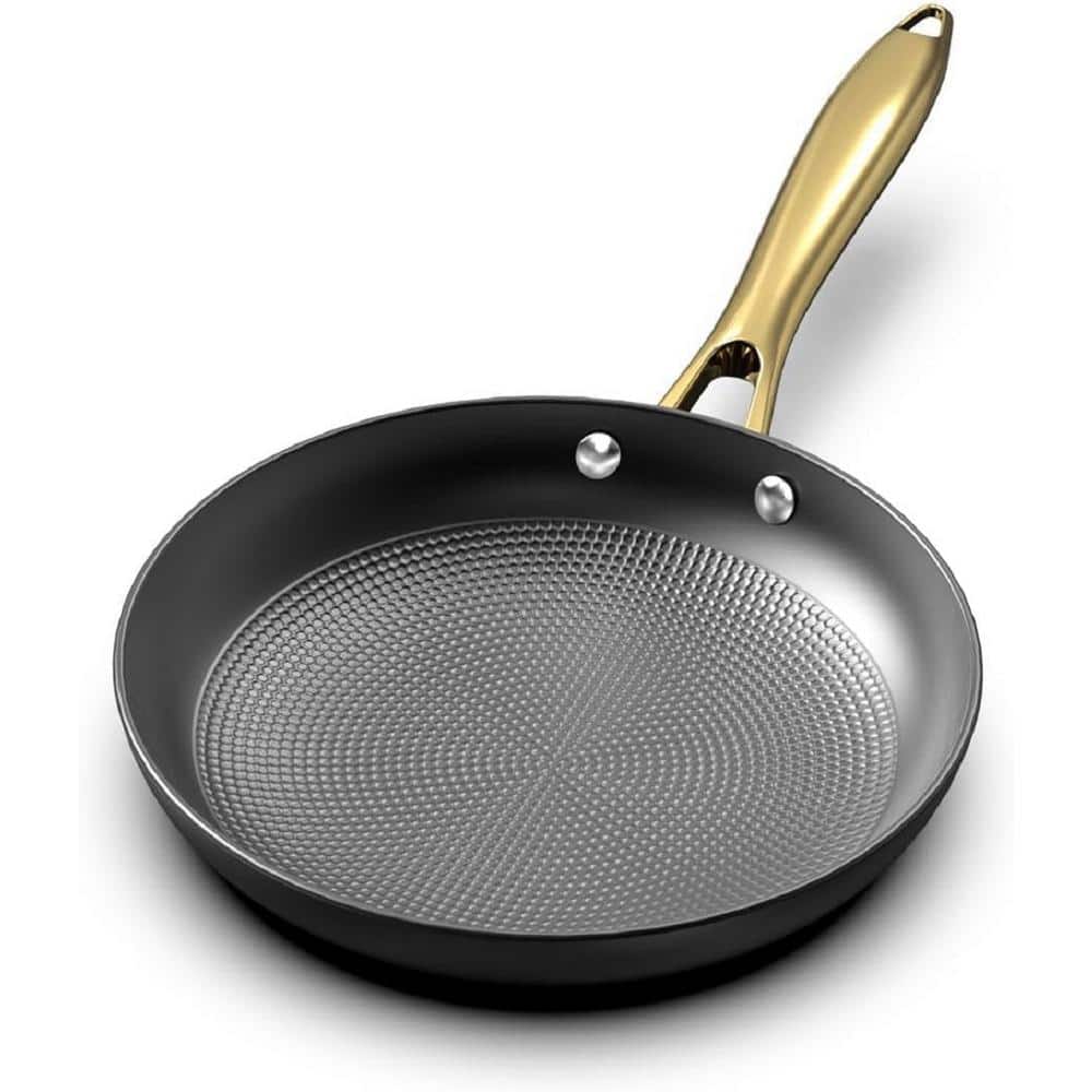 8 in. Cast Iron Long Lasting Nonstick Easy Clean Frying Pan with Stainless 