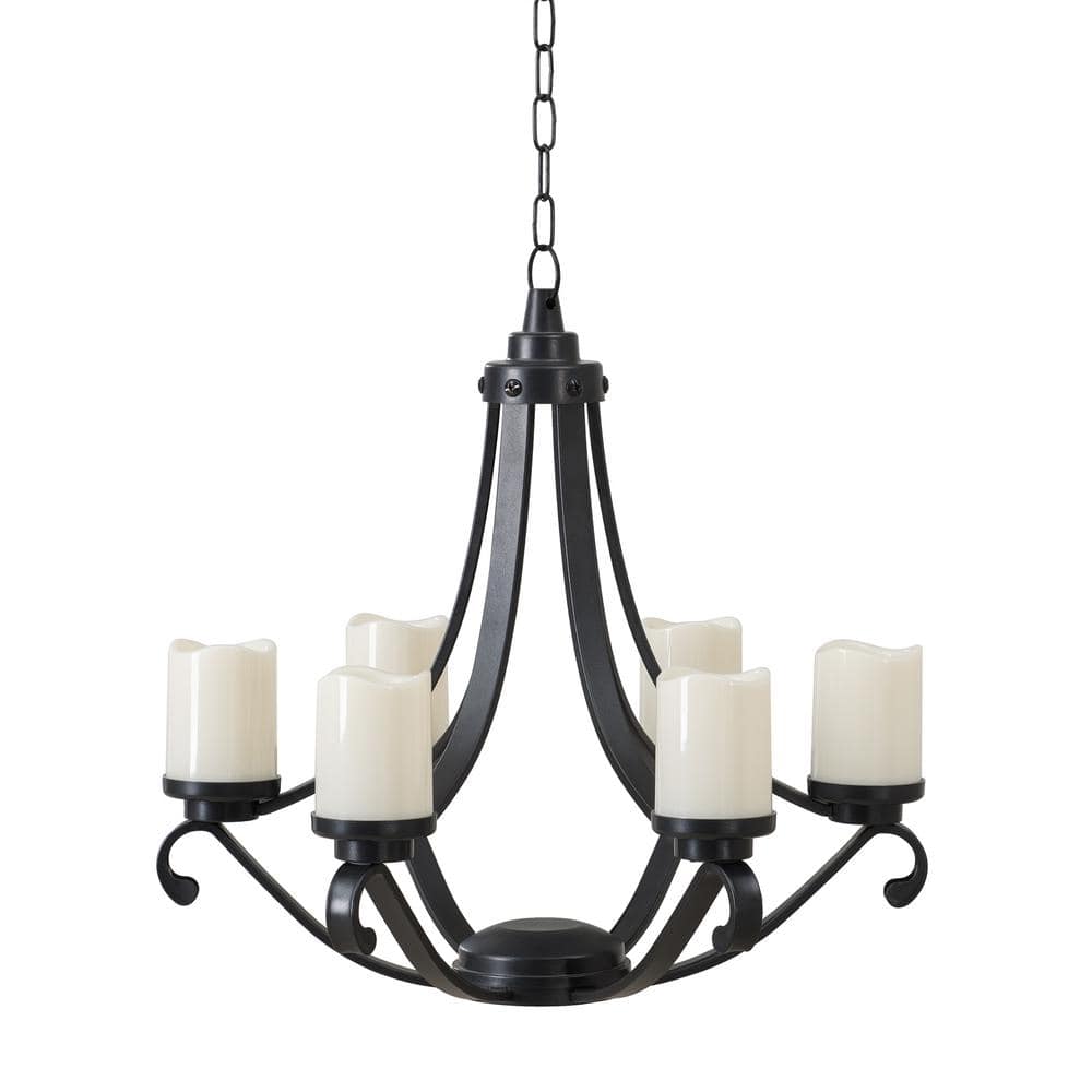 Sunjoy Traditional Outdoor Battery Powered 6-Light LED Chandelier  D203000500 - The Home Depot, image size:1000x1000