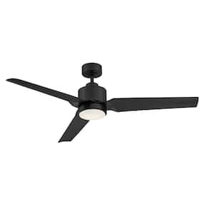 52 in. W x 8.4 in. H Integrated LED Indoor/Outdoor Matte Black Ceiling Fan