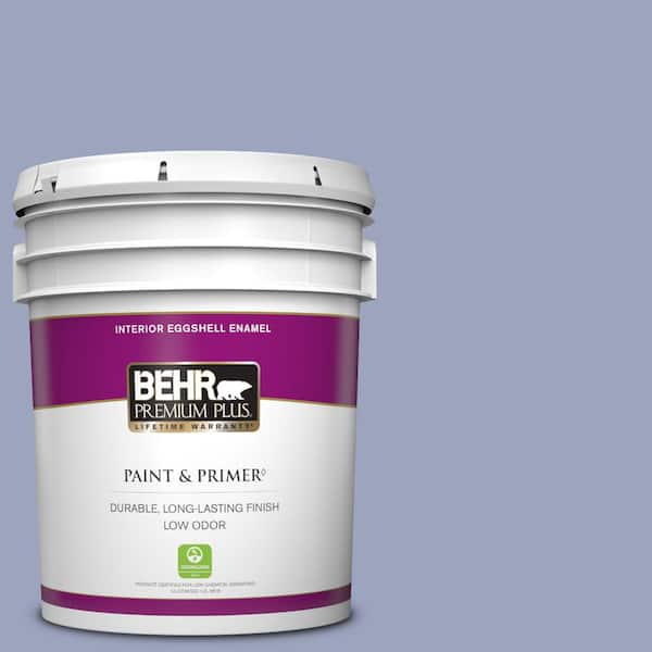 BEHR PREMIUM PLUS 5 gal. #620D-4 Veranda Iris Eggshell Enamel Low Odor Interior Paint & Primer