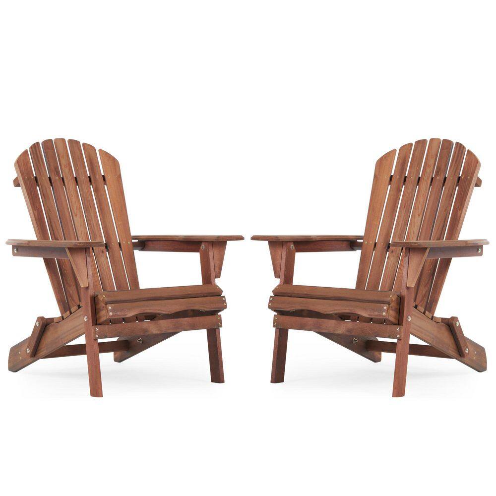 Brown Folding Adirondack Chair Set, Solid Hemlock Wood, Quick-Assembly & All-Weather Durability for Outdoor Living price history on PriceWatchPro
