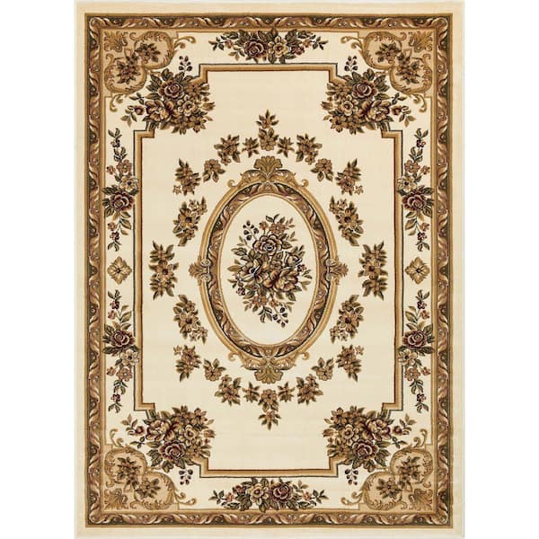 Well Woven Timeless Le Petit Palais Ivory 5 ft. x 7 ft. Traditional Area Rug