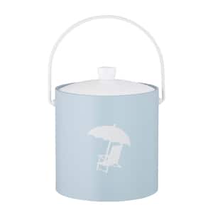 PASTIMES Beach Chair 3 qt. Light Blue Ice Bucket with Acrylic Cover