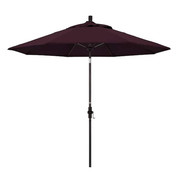 California Umbrella 9 ft. Fiberglass Collar Tilt Patio Umbrella in Purple Pacifica