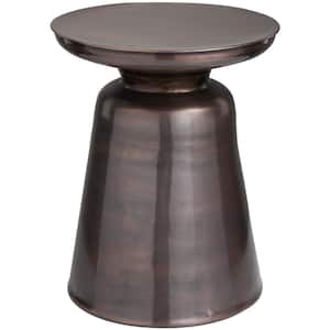 15 in. Copper Medium Round Metal End Table with Bell Shaped Base