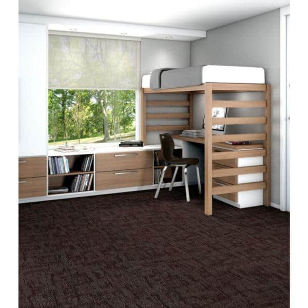 Oneida - Cherry - Red Commercial 24 x 24 in. Glue-Down Carpet Tile Square (80 sq. ft.)