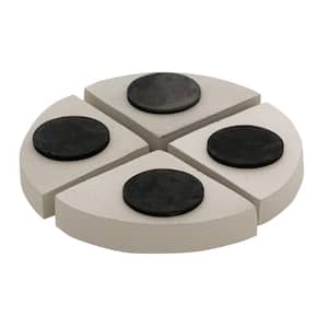 Small 3.94 in. Dia Natural White Fiberstone Indoor Outdoor Pot Feet Holders