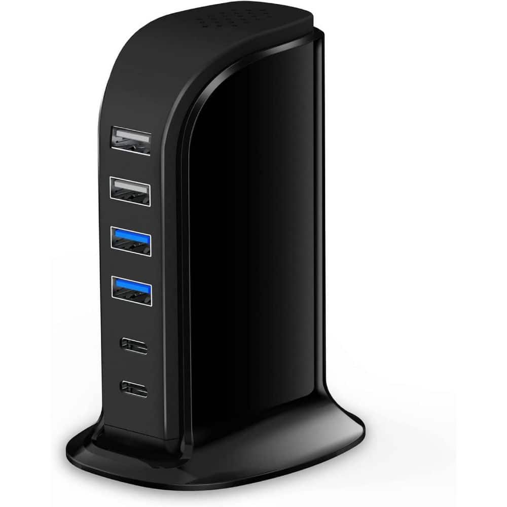 USB C Charger Block Upoy, Chargers for Multiple Devices Dual Type C 45-Watt Total, 6-Ports USB Charging Station in Black price history on PriceWatchPro