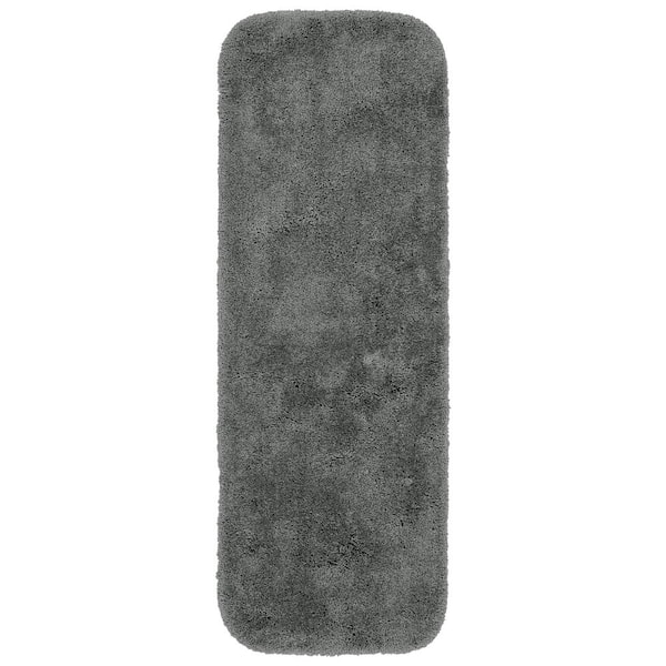 Garland Rug Finest Luxury Dark Gray 22 in. x 60 in. Washable Bathroom Accent Rug