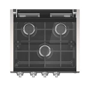 20 in., Black w/Rocker Switch Slide-In 3 Burner Gas RV Cooktop with Glass Cover