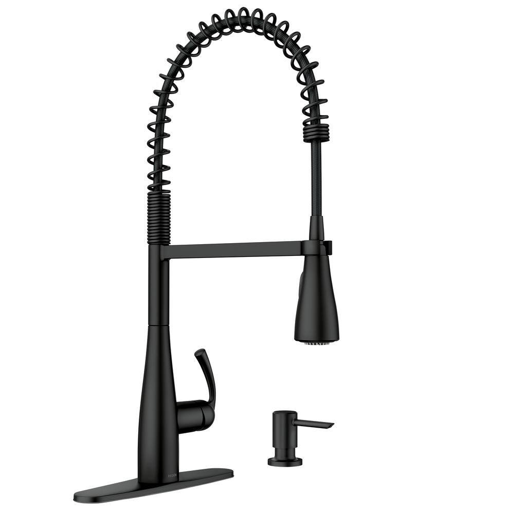 Matte Black High Arc Pull-Down Kitchen Faucet with Spray