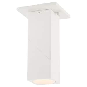 Transformer 3 in. Transitional White, Clear Integrated LED Flush Mount