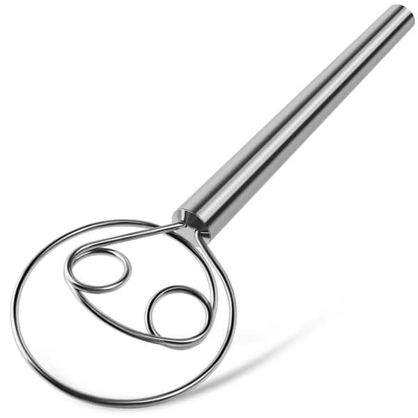 Stainless Steel Danish Dough Whisk Bread Mixer Sourdough Baking Tool Easy Whisk and Clean 1 Piece Silver