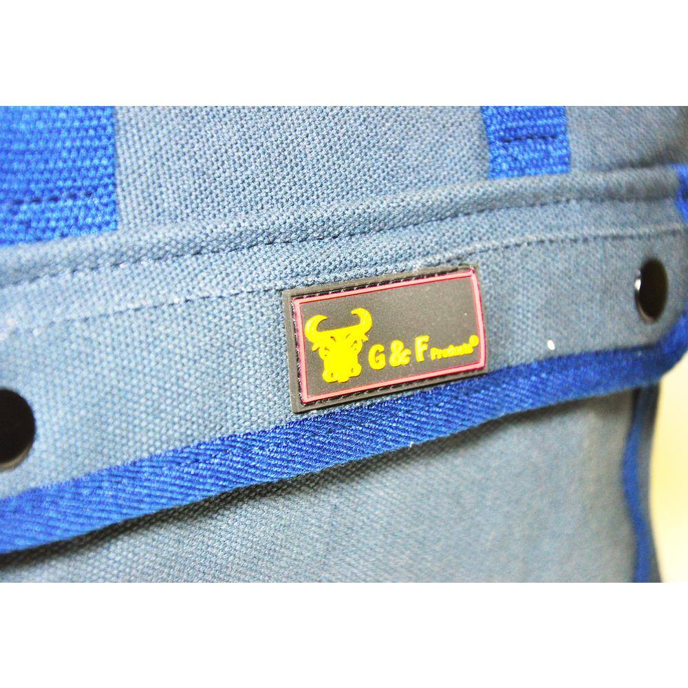 Navy Blue Heavy-Duty Canvas Mechanics Tool Bag with Brass Zipper