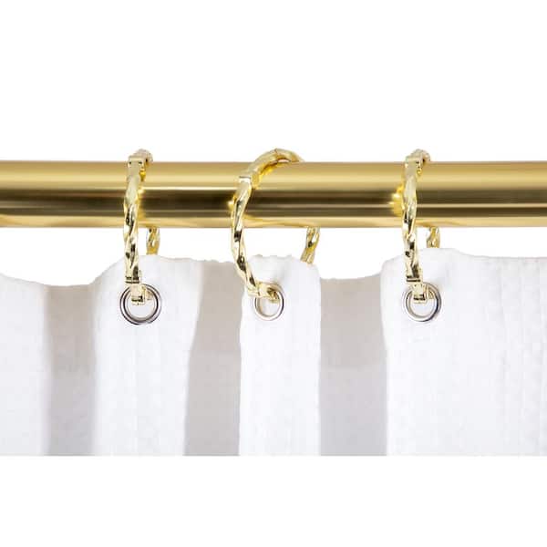 Acrylic Lucite Rectangular Curtain Rod Set- Gold - Includes