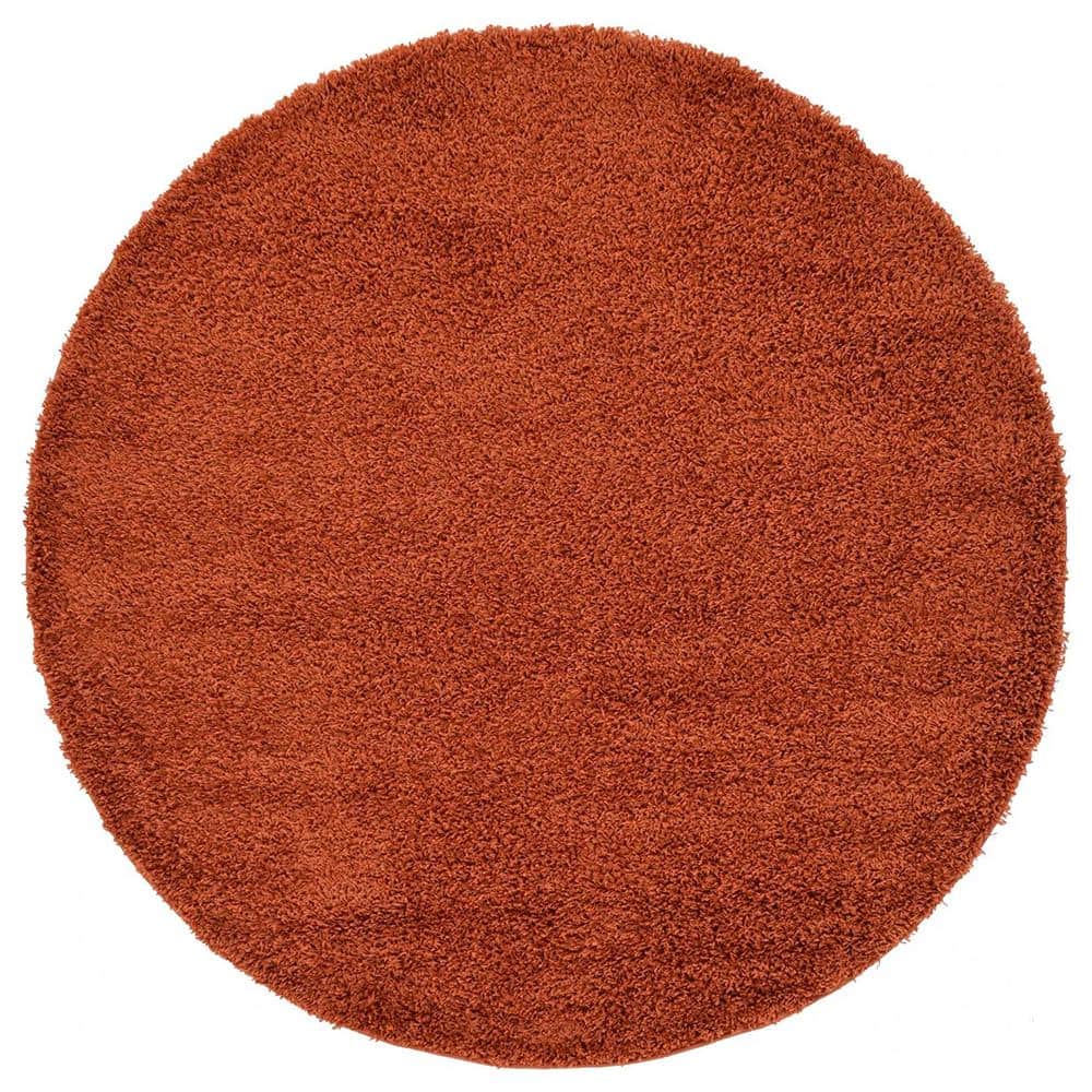 Red ​Polypropylene 6 ft. x 6 ft. Solid Color Indoor Round Area Rug
