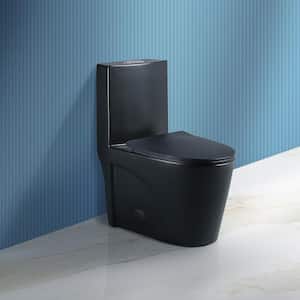 Arlon 1-Piece 1.1 GPF/1.6 GPF Dual Flush Elongated Toilet in Matte Black