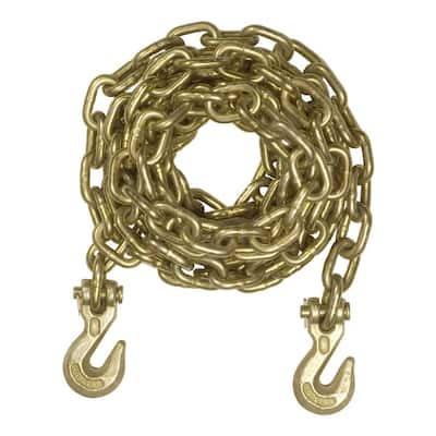 16' Transport Binder Safety Chain with 2 Clevis Hooks (18,800 lbs., Yellow Zinc)