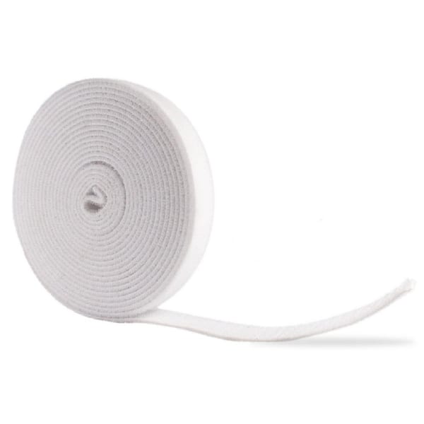 QualGear Reusable Self-Gripping Cable Tie Roll, White (2-Pack)