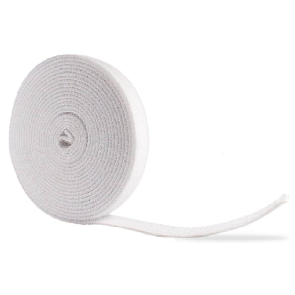 QualGear Reusable Self-Gripping Cable Tie Roll, White