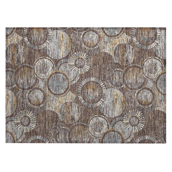 Addison Rugs Chantille Machine Washable Indoor/Outdoor Abstract ACN2206 Fudge 1 ft. 8 in. x 2 ft. 6 in. Accent Rug