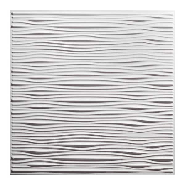 GENESIS 23.75in. x 23.75in. Drifts Lay In Vinyl White Ceiling Tile (Case of 12)