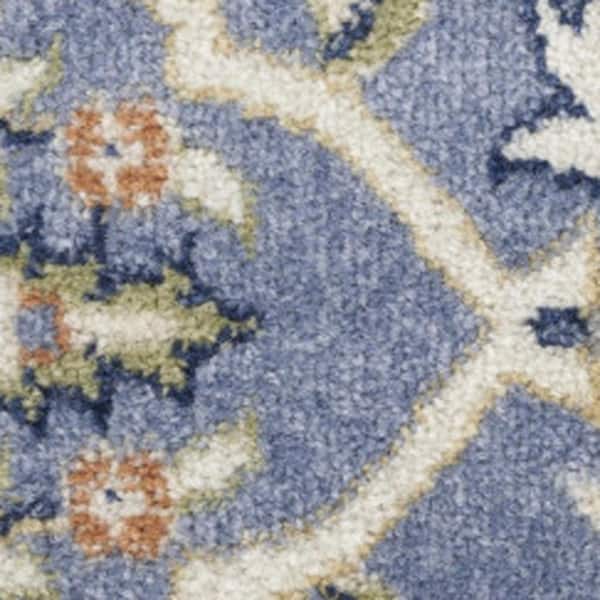 5 ft. x 7 ft. Blue Oriental Washable Square Area Rug