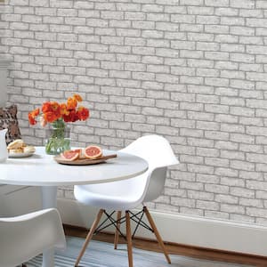 Cambridge Brick Grey Peel and Stick Wallpaper