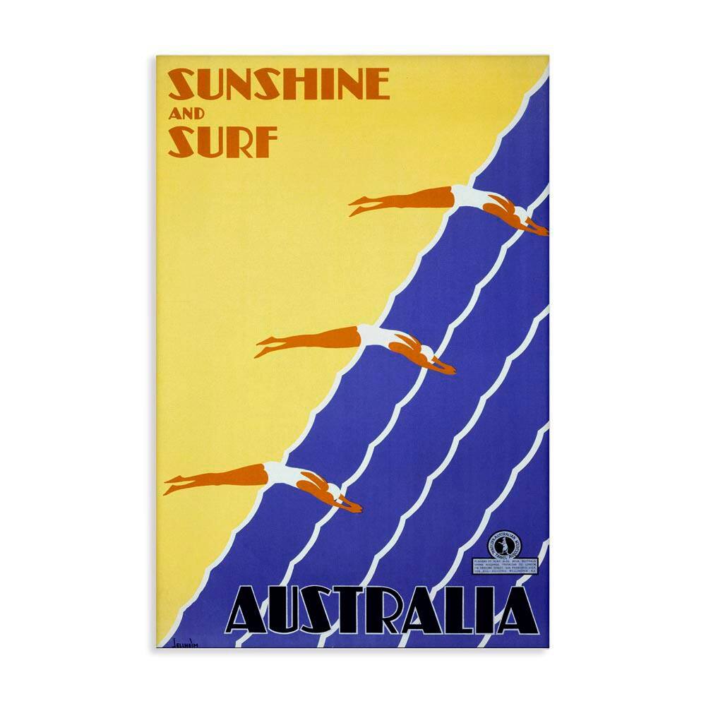 Sunshine and Surf Australia by Marcus Jules Unframed People Graphic Art Print 24 in. x 16 in. price history on PriceWatchPro