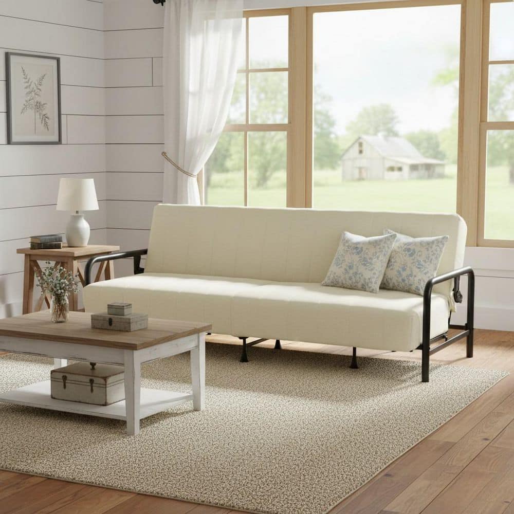 CLICASO 78.7 in. Metal 2-Seat Modern Loveseat with Adjustable Backrest and Independent Spring Cushion in Cream Beige price history on PriceWatchPro
