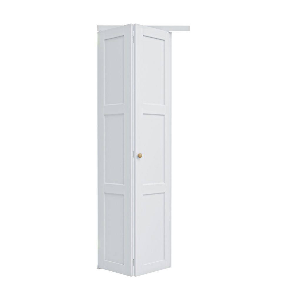 30 in. x 96 in. Solid Core 3 Panel White Primed Composite MDF Interior Closet Bi-Fold Door with Hardware price history on PriceWatchPro