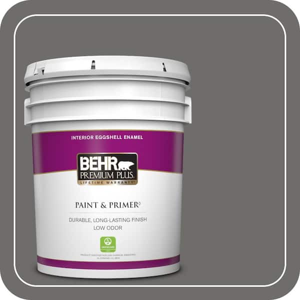 BEHR PREMIUM PLUS 5 gal. #780F-6 Dark Granite Eggshell Enamel Low Odor Interior Paint & Primer