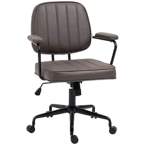 Light Brown Microfiber Cloth Home Office Chair, Desk Chair with Swivel Wheels, Adjustable Height, and Tilt Function
