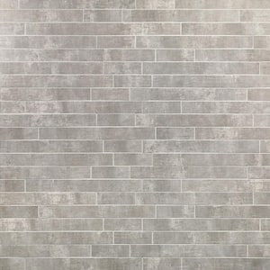 Essential Cement Silver 12 in. x 24 in. 10mm Matte Porcelain Floor and Wall Mosaic Tile (6 pieces / 11.62 sq. ft. / box)