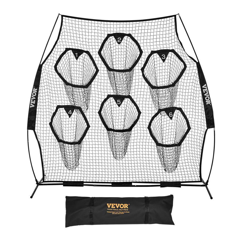 8 x 8 ft. Football Trainer Throwing Net Training Throwing Target Practice Net w/ 6 Target Pockets Knotless Net in Black price history on PriceWatchPro