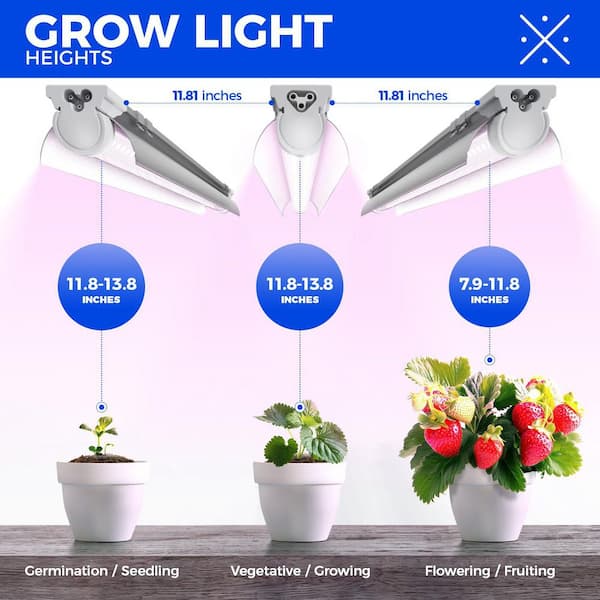 BIBIVIS 6-Pack 4 ft. T8 Grow Lights with ON/Off Switch & V-Shaped