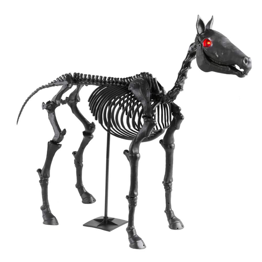 Home Accents Holiday 5.5 ft. LED Skeleton Pony 24PA02346 The Home Depot