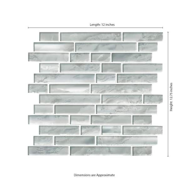 MSI Silver Canvas Interlocking 12 in. x 12 in. x 8 mm Glass Mesh-Mounted Mosaic Tile (10 sq. ft. / case)