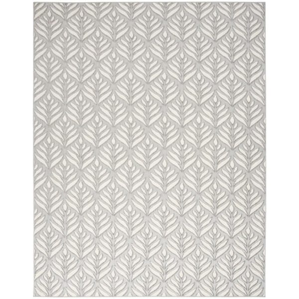 Aloha Grey 8 ft. x 11 ft. Botanical Contemporary Area Rug
