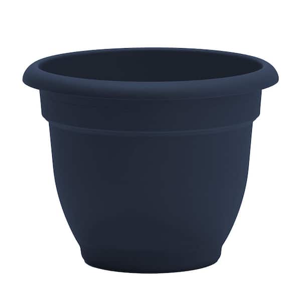 Ariana 21.5 in. L x 21.5 in. W x 17 in. H 44 qts. Navy Indoor/Outdoor Plastic Self-Watering Decorative Pot Planter